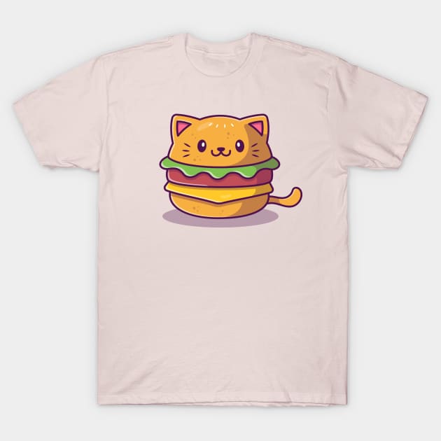 Cute Cat Burger T-Shirt by Catalyst Labs